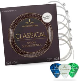 Premium Klassieke akoestische gitaar snaren - Normal Tension - CSP-028 - Gitaarsnaren - Inclusief 3 Celluloid Plectra — thumbnail 1