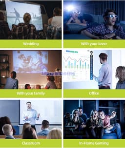 ElementKey MovieVision - Home Projector - 4Ω3W x 1 - 1920x1080p - Multi Media - 65W - Bluetooth 5.0 - Bioscoop - Netflix - Streamen - Wit — thumbnail 2