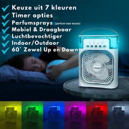 Mini Airco - Aircooler - Luchtkoeler - Airconditioning - Tafel Ventilator - Luchtbevochtiger - 600ml - Luchtverfrisser - Aroma Diffuser — thumbnail 5