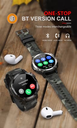 WizBay Premium Select® 1,6 Inch Sport Smartwatch - Bluetooth Bellen - Hartslag Bloeddruk Zuurstof - AI Voice Assist - IP68 Waterdicht - 24 Sportstanden - 400mAh Zwart — thumbnail 2