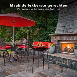 Houtskoolbarbecue - Houtskool BBQ - Barbecue - 41cm - Windscherm - Grillrooster - Vuurschaal 0,7mm - Gewicht 2.8kg - Inclusief EBOOK — thumbnail 3