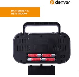 Denver FM Radio Retro - Noodradio / Noodpakket - Werkt op batterij of netstroom - Keukenradio - Draagbare Radio - TR51 - Grijs — thumbnail 4