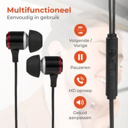 Nuvance Oortjes met Draad - USB-C Aansluiting - Oordopjes met Draad - In-Ear Oortjes met Draad en Microfoon - Zwart — thumbnail 3