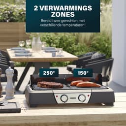 Princess BBQ Tafel Grill 112254 - Zwart - Regelbare thermostaat - Tafel BBQ - Grill apparaat - Groot bakoppervlak - 2000W - WK — thumbnail 3