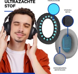 Set Oorkussens geschikt voor Bose QuietComfort 35 ii / 35 / 25 / 15 / 2 / Soundtrue - Soundlink Around-Ear AE2 / AE2W / AE2I - Oorkussens voor koptelefoon - Ear pads headphones grijs / blauw — thumbnail 4