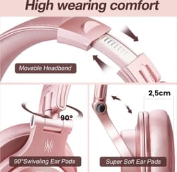 OneOdio Fusion A70 Roségoud – Draadloze Over-Ear Koptelefoon – DJ & Studio – Hi-Res Audio — thumbnail 3