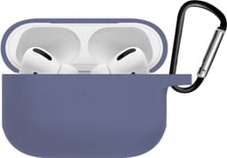 Case - Geschikt voor Apple AirPods Pro 2 - Siliconen Hoes met Clip - Silicone Hoesje Cover - Grijsblauw — thumbnail 3