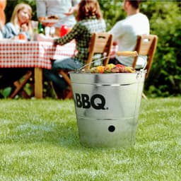 BBQ Emmer- Grillschaal met Grillrooster en Draaggreep Ø 25 cm — thumbnail 5