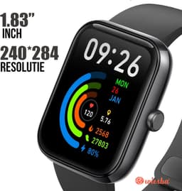 Wiesba Smart WBS25 Pro - Sporthorloge met Hartslagmeter - Bloeddrukmeter - Stappenteller - Sport Horloge - Smart Watch Saturatiemeter - Smartwatch 1.83in - 240 x 284 Resolutie — thumbnail 2
