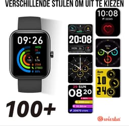Wiesba Smart WBS25 Pro - Sporthorloge met Hartslagmeter - Bloeddrukmeter - Stappenteller - Sport Horloge - Smart Watch Saturatiemeter - Smartwatch 1.83in - 240 x 284 Resolutie — thumbnail 3