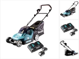 Makita DLM 432 PF2 accu grasmaaier 36 V ( 2x 18 V ) 43 cm borstelloos + 2x accu 3.0 Ah + dubbele lader — thumbnail 1