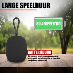 Draadloze Bluetooth Mini Speaker met Koord - IPX5 Waterbestendig - Zwart — thumbnail 5