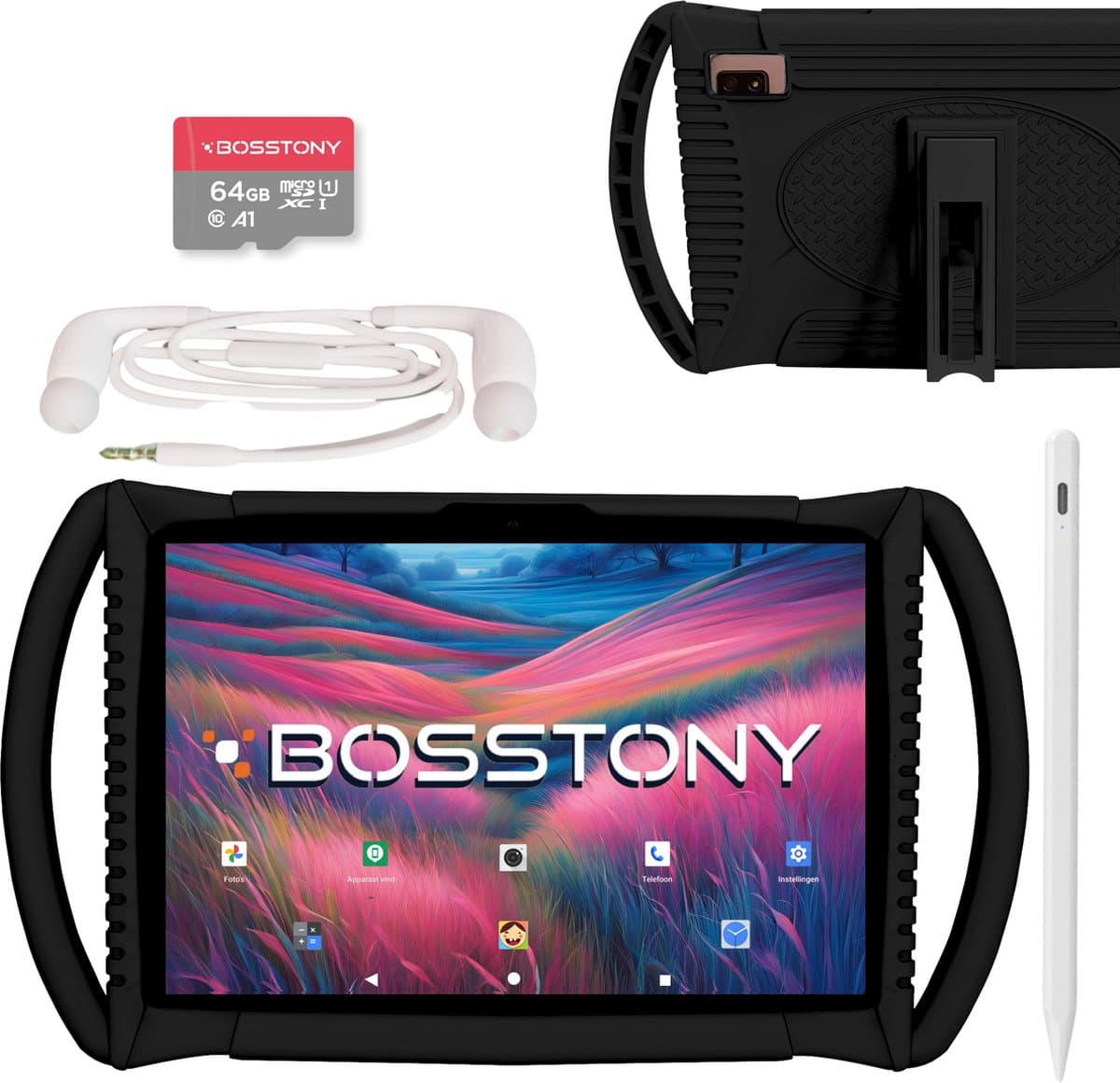 Bosstony Snelle Kids Tablet 10 inch - Ouderlijk Toezicht - 6000mAh Batterij - 192 GB - Incl Beschermpakket - Kindertablet vanaf 3 jaar - Tablet Kinderen — afbeelding 1