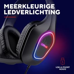 Trust GXT 416 Zirox - Gaming Headset - RGB Verlichting - Bedraad - 50mm Drivers - Over-ear - Zwart — thumbnail 4