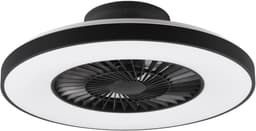 REALITY HALMSTAD - Plafondventilator - Zwart mat - incl. 1x SMD 40W - Drie snelheidsniveaus - Geïntegreerde dimmer - Aanpasbare lichtkleur - Traploos dimmbaar - Afstandsbediening — thumbnail 1
