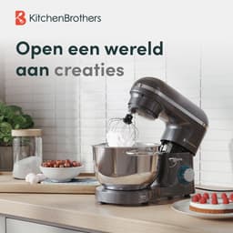 KitchenBrothers 2000W Keukenmachine - Keukenrobot - 6,2L - Mixer met Mengkom - Keukenmixer - BPA-vrij - Antraciet — thumbnail 2