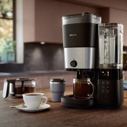 Philips Filter-koffiezetapparaat HD7888/01 - All-in-1 Brew - Met Filter en Molen - Voor Bonen - Instelbare Grofheid - Met LED Scherm - Zwart — thumbnail 2