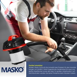 MASKO® Alleszuiger Nat- en Droogzuiger 1800W + stopcontact, Blaasfunctie, Droog- & natzuigen | Industriële stofzuiger vuilreservoir 30L Bouwstofzuiger - Rood — thumbnail 4