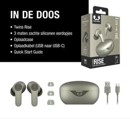 Fresh ’n Rebel Twins Rise - Draadloze Oordopjes met Noise Cancelling - Draadloos Opladen - 30 Uur Speelduur - Dried Green — thumbnail 3