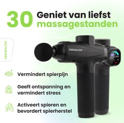2BEHEALTHY Massage Gun Professioneel - Incl. 6 Opzetstukken - 30 Massage Standen - Massage Pistool - Massage Apparaat - Massagegun - Spier Massage - Spieren & Gewrichten - Zwart — thumbnail 5