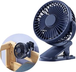 Benson Draagbare ventilator - oplaadbaar - met clip - zwart - lichtgewicht - 3 snelheden — thumbnail 2