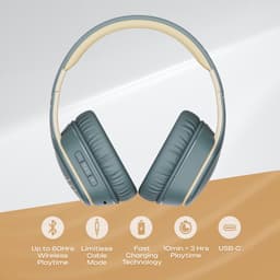 PowerLocus P7 - Draadloze Over-Ear Koptelefoon Inklapbaar - Bluetooth Hoofdtelefoon - Met microfoon – Headphone – Incl. Carry Case - Asphalt Grey — thumbnail 2