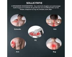 Massage Gun - Massage Apparaat - Sport & Relax - 6 Snelheden - 3200bpm - 6 Opzetkoppen - Incl Koffer - Zwart