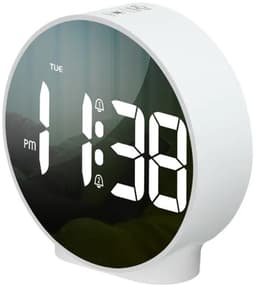 Digitale Wekker - Twee alarmen - Wit - Dimbaar - USB & AAA batterij - Voor volwassenen & kinderen - klok voor thuis in de slaapkamer en op vakantie - reiswekker & kinderwekker - alarmklok — thumbnail 1