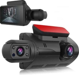 TechU™ Dashcam Voor en Achter Camera – M17 Zwart – Dashboardcamera – Full HD 1080P – 150° Wijdhoeklens – Nachtvisie – Loop recording – Bewegingssensor – G-sensor – Parkeermodus – Incl. Achteruitrijcamera - voor auto — thumbnail 1