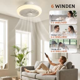 MUPOO smart Plafondventilator met verlichting met App Afstandsbediening- Ø 46cm - Dimbaar & 3 Kleurstanden- Stil & Winterstand- Ventilator lamp plafond Voor Woonkamer & Slaapkamer — thumbnail 3