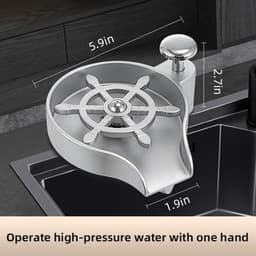 Aanrecht Wasmachine - Keuken Spoeler - Gereedschap Reinigen - Geïntegreerd Zeepdispenser - 15x7cm Mondstuk - Zilver — thumbnail 5
