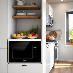 Inbouw Magnetron - Oven Grilloven - Snel Eten Bereiden - Frameloos Design - 20 liter - Zwart — thumbnail 5