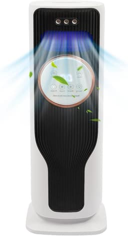Ventilator Zonder Bladen - Luchtkoeler Verwarmer - Klimaat Beheersing - Multifunctioneel Apparaat - 85 cm Hoog - Wit Zwart — thumbnail 1