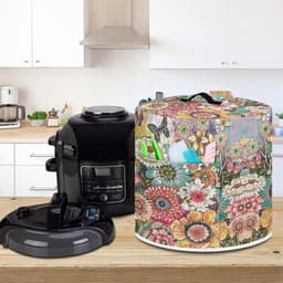 Apparaat Hoes - Keukenmachine Deksel - Apparaten Beschermen - Met Opbergvak - 8 Liter Model - Bloemenprint Roze — thumbnail 2