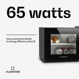 Klarstein Mini-Koelkast Happy Hour 10L 65W Zwart - Minikoelkast Drankkoeler Hotelkoelkast,8L 30 dB - voor Hotelkamer voor Kantoor voor Slaapkamer - LED-Binnenverlichting Glasdeur Stil - Mini Fridge - Kleine Koelkast - Compact Koelkast — thumbnail 3