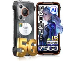 Blackview BL7000 Robuuste Smartphone 5G - 6.78 inch - Android 15 - 24GB RAM - 512GB ROM - 50MP Camera - 7500mAh met 33W Adapter - IP68 Waterdicht - NFC OTG GPS FM - Oranje