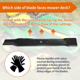Grasmaaier Bladen - Vervangende Bladen - Gazon Onderhoud - High Lift Ontwerp - 42 inch Deck - Zilver — thumbnail 3