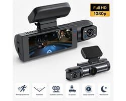 Dashcam Auto 1080P Dual Camera – Voor & Binnen – IR Nachtzicht – Loop Recording – Groothoek – 8,03 cm IPS Scherm – Auto DVR Camera