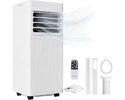 Auronic Mobiele Airco - 7.000 BTU - 3-in-1 - Airconditioning met 2 Raamafdichtingskits - Ventilator - Ontvochtiger - tot 20m² koelen - Wit