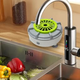 Groentewasmachine Elektrisch - Groentespinner Voedselreiniger - Hygiënisch Eten Bereiden - USB Oplaadbaar - 115 x 115 x 75 cm - Wit — thumbnail 2
