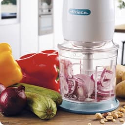 Keuken Chopper - Mini Hakmachine - Ingrediënten Fijnmaken - 4 Roestvrijstalen Messen - 700 ml - Wit Lichtblauw — thumbnail 2