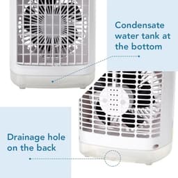 Luchtkoeler - Mini Airco - Persoonlijke Verkoeling - Ingebouwd Nachtlampje - Compact Formaat - Wit — thumbnail 4
