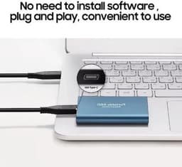Externe SSD-harde schijf - Draagbare opslag - Bestanden Opslaan - Plug-and-play gebruik - 1 TB - Blauw — thumbnail 3