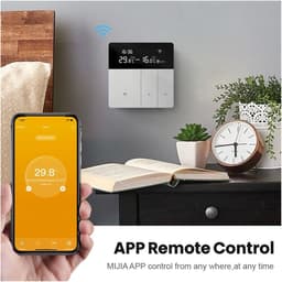 Slimme Thermostaat - Temperatuurregelaar Verwarming Controller - Energie Besparen - LCD Touchscreen - 86 x 86 mm - Zilver — thumbnail 5