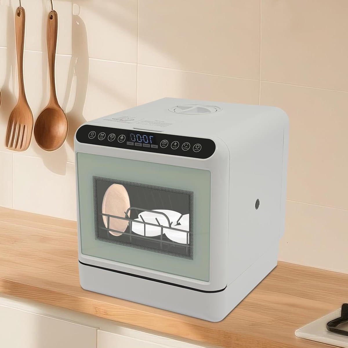 Compacte Vaatwasser - Mini Vaatwasser Tafelmodel - Keuken Gemak - Installatievrij - 41 x 46 x 46 cm - Wit — afbeelding 1