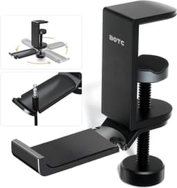 BOTC Koptelefoon Houder - Headset Stand - 360 Rotatie - Koptelefoon Haak - Hoofdtelefoon Hanger - Aluminium - Zwart — thumbnail 1