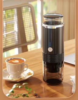 Draagbaar snoerloos koffiezetapparaat – Koffiebeker voor buiten – Espressomachine – Capsulekoffiezetapparaat – Compact ontwerp (170 ml) – Ideaal voor op reis, op de camping en in de auto — thumbnail 2
