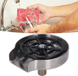 Glazen Spoelmachine - Bekerwasser Kraan - Snel Glazen Reinigen - Hogedruk Vijfgatsmondstuk - 80cm Slanglengte - Zilver — thumbnail 4
