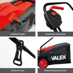Elektrische grasmaaier - Loopmaaier - Gazon onderhoud - Krachtige 1500W motor - 36 cm snijbreedte - Rood — thumbnail 3