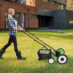 Handgrasmaaier - Gazonmaaier - Tuinonderhoud - 9 Hoogteposities - 40-64 cm Maaibreedte - Groen — thumbnail 4